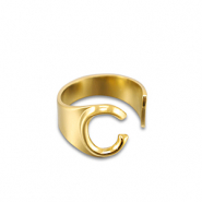 Stainless Steel - Rostfrei Stahl Ringe Letter C Gold