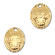 BY31® Anhänger aus Stainless Steel - Rostfreiem Engelszahlen 666 / Reflect Gold