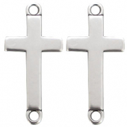 Metall DQ Anh&auml;nger Zwischenst&uuml;ck Kreuz Antik silber (Nickelfrei)