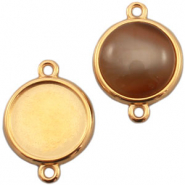 Metall DQ Fassungen Zwischenstück 12mm Cabochon Gold (Nickelfrei)