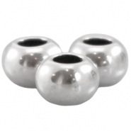 DQ Metall Perle flach 7x5mm Antik silber (Nickelfrei)