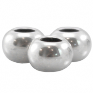 DQ Metall Ball 6x4mm Antik silber (Nickelfrei)