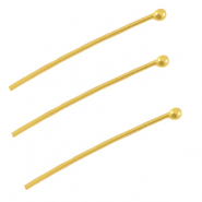 Metall DQ Nietstift 25mm mit Kugel Gold (Nickelfrei)