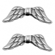 DQ Metall Perle Engelsfl&uuml;gel Antik silber (Nickelfrei)