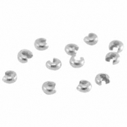 Metall DQ Quetsch-Kaschierperlen 4mm Antik silber (nickelfrei)