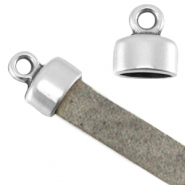 Metall DQ Endkappen mit Öse Antik silber (Nickelfrei)
