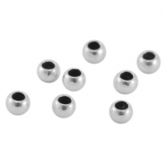Metall DQ Quetsch Perle 3mm Antik silber (Nickelfrei)