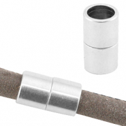 Metall DQ Magnetverschluss &Oslash;6mm Antik silber (Nickelfrei)