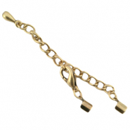 Metall DQ Verlängerungsketten Set mit Karabinerverschluss und 2mm Klemmen Antik bronze (nickelfrei)