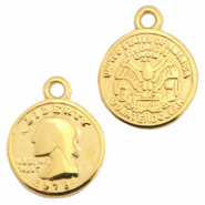Anh&auml;nger Metall DQ M&uuml;nzen Gold (Nickelfrei)