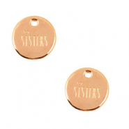 Anh&auml;nger Metall DQ 12mm "sisters" Rosegold (Nickelfrei)