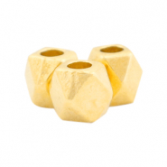 Perlen Metall DQ mit Diamant 3x3mm Gold (Nickelfrei)