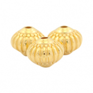 Perlen Metall DQ deco 8x7mm Gold (Nickelfrei)