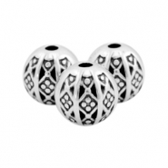 Perlen Metall DQ Ball Bohemian 8mm Antik silber (Nickelfrei)