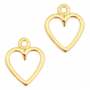 Anh&auml;nger Metall DQ offenes Herz 14x11mm Gold (Nickelfrei)