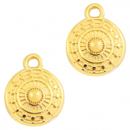 Anh&auml;nger Metall DQ rund 11x9mm Gold (nickelfrei)