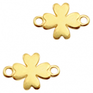 Anhänger Metall DQ Zwischenstück Glücksklee Gold (Nickelfrei)