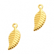 Anh&auml;nger Metall DQ Blatt Gold (Nickelfrei)