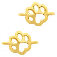Anhänger Metall DQ Zwischenstück Hund Pfote Gold (Nickelfrei)