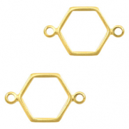 Anhänger Metall DQ Zwischenstück Hexagon Gold (Nickelfrei)