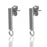 Zubehör Metall DQ Earpin Bar Silber anthrazit (Nickelfrei)