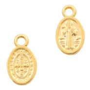 Anh&auml;nger Metall DQ Jezus oval Gold (Nickelfrei)