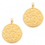 Anh&auml;nger Metall DQ Leopardenmuster 12mm Gold (Nickelfrei)
