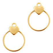 Anh&auml;nger Metall DQ Herz mit Ring Gold (Nickelfrei)