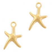 Anh&auml;nger Metall DQ Zwischenst&uuml;ck Seestern Gold (Nickelfrei)