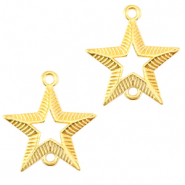 Anhänger Metall DQ Zwischenstück Star Gold (Nickelfrei)