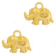 Anh&auml;nger Metall DQ Elephant & Ohm Gold (Nickelfrei)