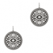 Anh&auml;nger Metall DQ Eye 15mm Antik silber (Nickelfrei)