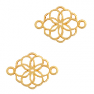 Anhänger Metall DQ Zwischenstück Blume Gold (Nickelfrei)