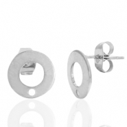 Stainless Steel - Rostfrei Stahl Ohrringe/Ohrstecker 10mm mit &Ouml;se Silber