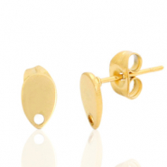 Stainless Steel - Rostfrei Stahl Ohrringe/Ohrstecker Tropfen mit &Ouml;se Gold