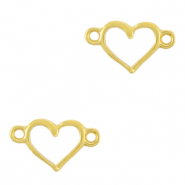 Anhänger Metall DQ Zwischenstück Heart Gold (Nickelfrei)