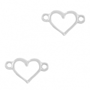Anhänger Metall DQ Zwischenstück Heart Antik silber (Nickelfrei)