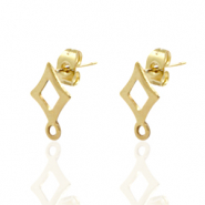 Stainless Steel - Rostfrei Stahl Ohrringe Rhombus Gold