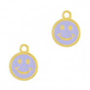 Anhänger Metall DQ Smiley Gold-purple (Nickelfrei)