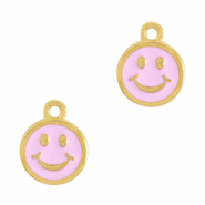 Anhänger Metall DQ Smiley Gold-light pink (Nickelfrei)