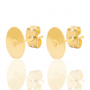 Zubeh&ouml;r Metall DQ Ohrstecker 8mm Gold (Nickelfrei)