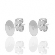Zubeh&ouml;r Metall DQ Ohrstecker 6mm Antik silber (Nickelfrei)