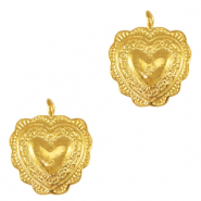 Anh&auml;nger Metall DQ heart Gold (Nickelfrei)