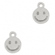 Anhänger Metall DQ Smiley Antik silber (Nickelfrei)