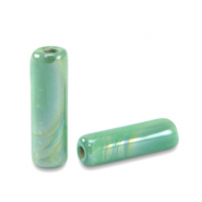 Perlen Griechische Keramik DQ Tubes Cabana green