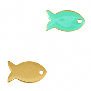 Anh&auml;nger Metall DQ Fish Gold-veraman blue (nikkelvrij)