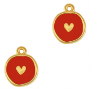 Anh&auml;nger Metall DQ Heart Gold-red (nikkelvrij)