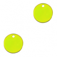 Anh&auml;nger Metall DQ 10mm Gold-neon yellow (Nickelfrei)