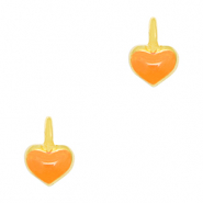 Anh&auml;nger Metall DQ Heart Gold-neon orange (Nickelfrei)