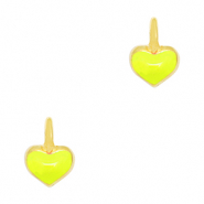 Anh&auml;nger Metall DQ Heart Gold-neon yellow (Nickelfrei)